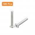 Uxcell M3-0 5 X 20mm 100pcs Flat Round Head Screws 304 Stainless Steel Phillips Drive Machine Hardware Fastener For Furniture