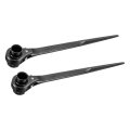 19 X 22mm Hexagon Scaffold Podger Ratchet Spanner Ratcheting Socket Wrench Tool Black 2pcs 