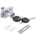 Uxcella Zinc Alloy Chrome Finish Display Hinged Square Glass Cabinet Lock Key Alike