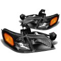 Black Housing Amber Corner Headlight Head Lamps Tool Kit Compatible With Venture Silhouette 97-05