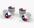 Elektroplate Texas State Flag Matte Chrome Knurling Aluminum Tire Valve Stem Caps Universal Fit For Cars Bikes Trucks Rvs 