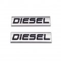 Axlezx 2x Chrome Metal Diesel Logo Car Emblem Premium 3d Badge Auto Door Fender Sticker Side Wing Decal Diesel Silver Black