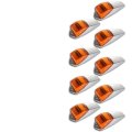 9pcs Truck Cab Marker Light 17 Led Amber Top Roof Runnings W Chrome Base Trailer Light For Peterbilt Kenworth Western Star Mack 