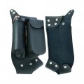 Daniel Smart Motorcycle Leather Crash Bar Bag Right Side Saddlebag Guard With Water Bottle Holder Snap Closure Crash 