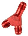 Fragola Aluminum An Y Fittings -6 Inlet X Outlets Red 