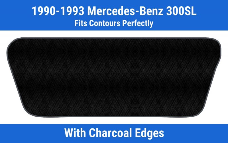 Charcoal Edge Custom Fit Small Cargo Trunk Carpet Mat Black For Mercedes-benz 300sl 1993 1992 1991 1990