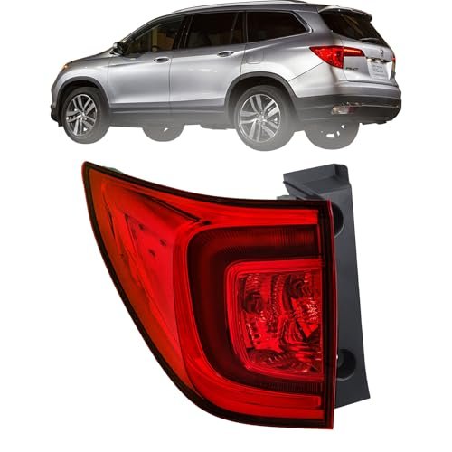 Outer Left Driver Side Tail Light Assembly For Pilot 2016 2017 2018 And Passport Ex L Elite 2022 2023 Replacement 33550tg7a01