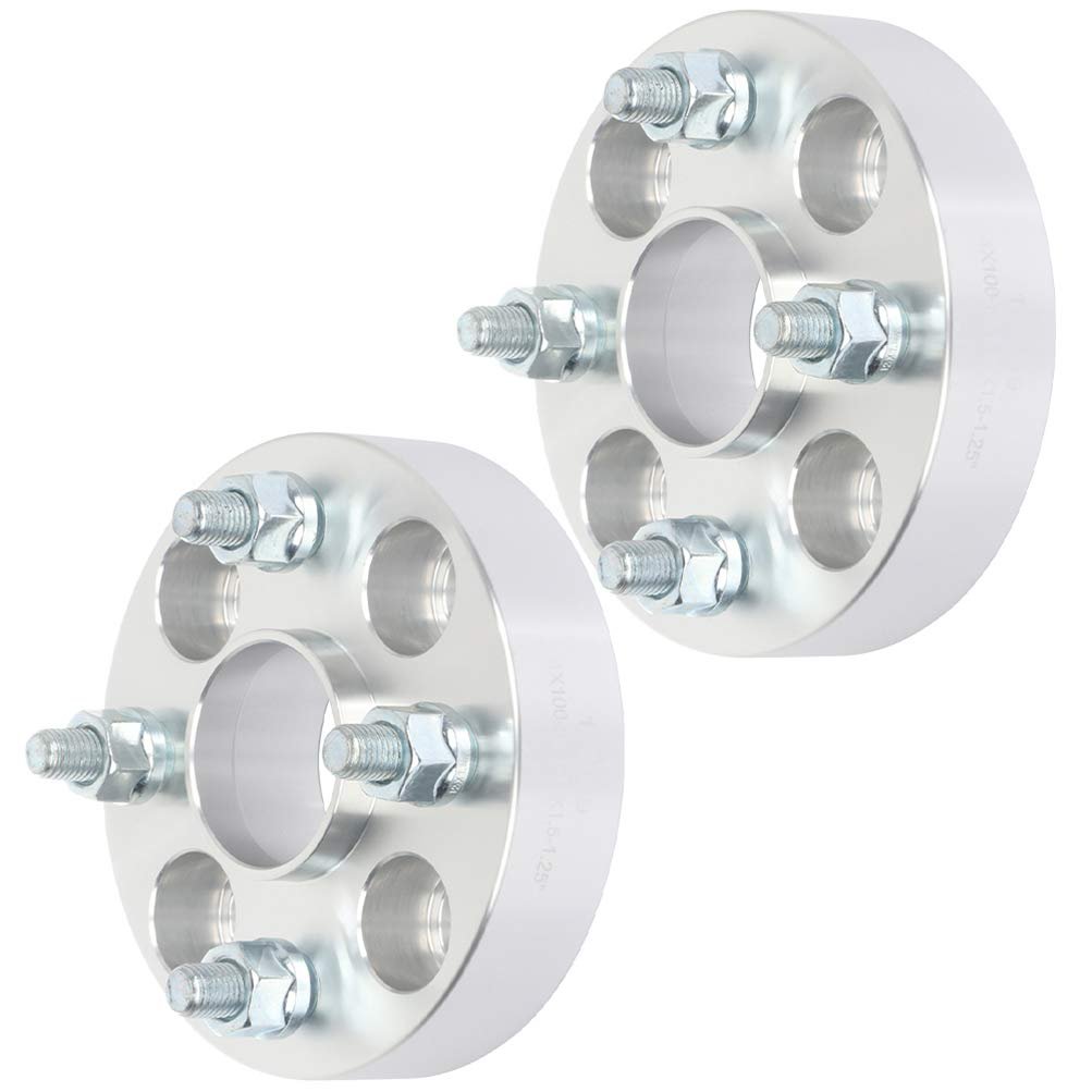 1 25 In Wheel Spacers 4x100 54 1mm Bore With 12x1 5 Lug Nuts 2 Piece Set For Miata Tercel 323 Corolla Yaris Prius And Rio
