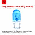 Cciyu 10 Pcs T10 168 194 W5w Blue Halogen Light Bulb Instrument Cluster Gauge Dash Lamp 12v 5w Replacement Fit For Shippment