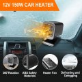 Car Defogger 150w 12v 24v Foldable Base Heater 360a Rotatable High Power Electric Heating Defrosting And Defogging Plug In Cig