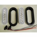 United Pacific Halo Clear Red 22 Led 6 Oval Trailer Truck Stop Turn Brake Tail Light Kits 