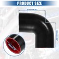 Uxcell 1 Set 76mm 2 99 Id 90 Degree Elbow Coupler Silicone Hose 4-ply With Pcs Clamps Black Red