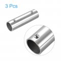 Uxcell 3pcs Straight Pipe Fitting Connector 304 Stainless Steel 2-way Hand Rail Tube 100mm Length For 1 25mm Od Handrail