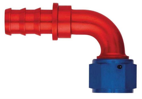 Fbm1533 Size 8 90 Degrees Socketless Hose End An Barb To Female Aluminum Fitting Blue Red Anodized