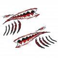 Magideal 2 Pieces Waterproof Mouth Eye Stickers Kayak Fishing Boat Window Laptop Decals