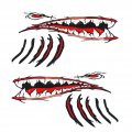Magideal 2 Pieces Waterproof Mouth Eye Stickers Kayak Fishing Boat Window Laptop Decals
