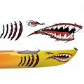 Magideal 2 Pieces Waterproof Mouth Eye Stickers Kayak Fishing Boat Window Laptop Decals