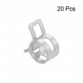 Uxcell Spring Band Type Clamp 10mm Inner Dia Fit 10 5-11 2mm Od Hose Fuel Line Silicone Tube Clips Silver Manganese Steel 20pcs