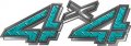 Weston Ink Reflective 4x4 Chevy Gmc Truck Style Bedside Sticker Set Decal Kit In Teal Diamond Plate 