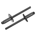 50pcs 5 32 X3 8 Large Flange Head Blind Rivets Zinc-plated Carbon Steel Grip And Mandrel Cap Black 