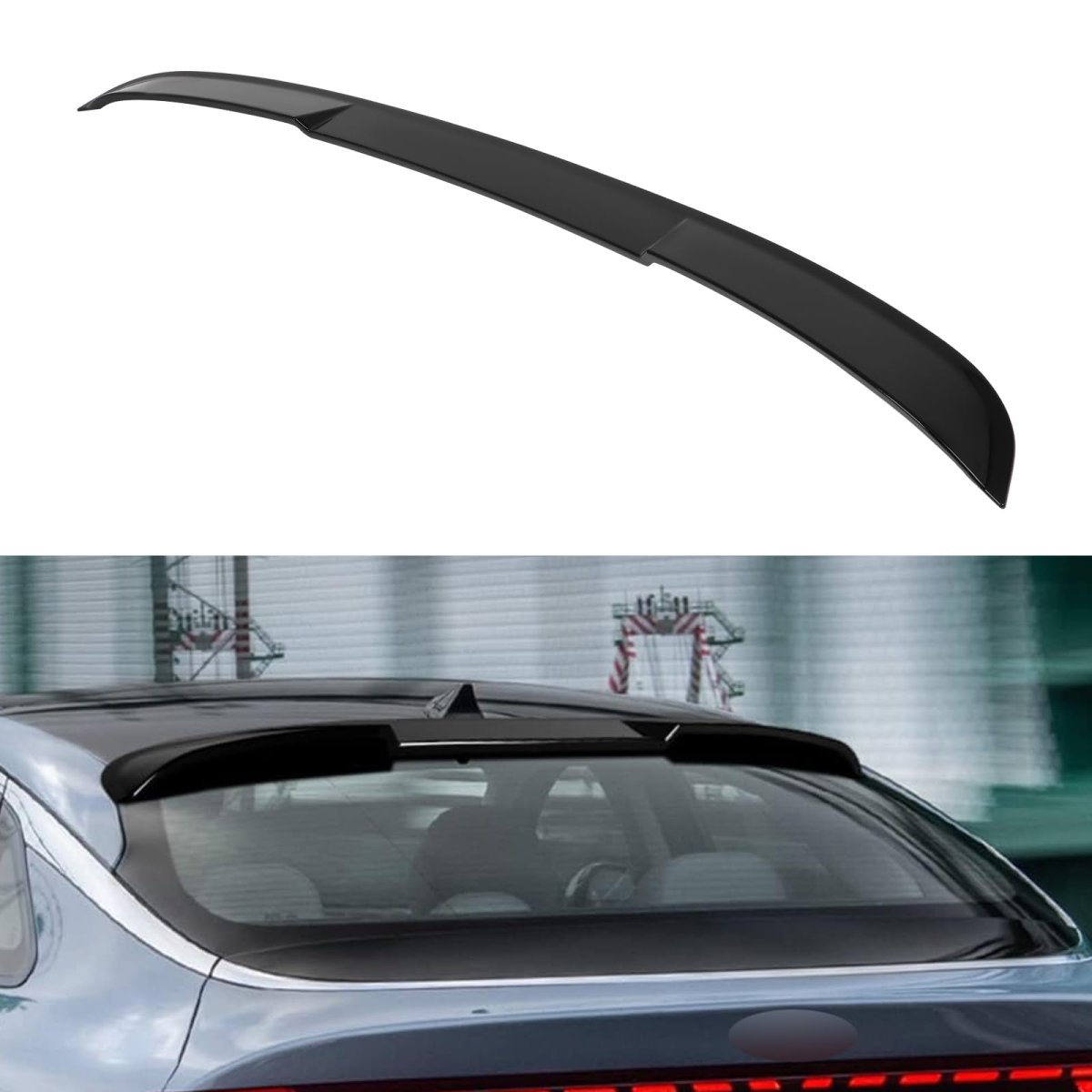 Glossy Black Rear Roof Spoiler For Kia K5 2021 2023 Abs Plastic Trunk Wing Direct Fit Aerodynamic Lip Quick Install
