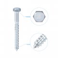Uxcell Hex Lag Screws M6 X 70mm Carbon Steel Zinc Plated Half Thread Self-tapping Bolts For Wood Screw 25pcs