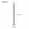 Uxcell Hex Lag Screws M6 X 70mm Carbon Steel Zinc Plated Half Thread Self-tapping Bolts For Wood Screw 25pcs