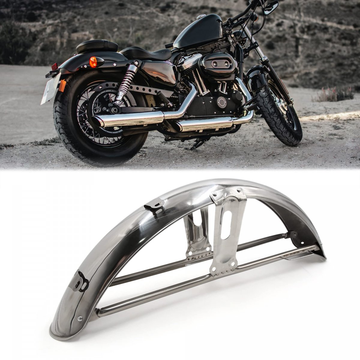 Chrome Plating Metal Front Sand Fender Motorcycle Splash Guard Fit For Cg125