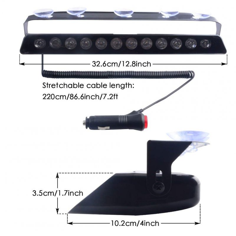 Led Blue Red Emergency Strobe Dash Lights For Police Cars Law Enforcement Vehicles Pov 16 Flashing Patterns Interior Deck Front