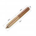 Uxcell M10 Hanger Bolts Length 3-1 8 80mm Double Headed Self-tapping Screw 10mm Wood Joint Furniture Legs 10pcs