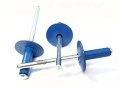 Chevron Blue 3 16 In Large Flange Aluminum Head Steel Mandrel Blind Pop Rivets 50 Pk 
