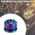 X Autohaux 6pcs Titanium Alloy M12 Pitch 1 5mm Flange Bolt Nut For Bicycle Motorcycle Rear Wheel Axle Sprocket Car Modification