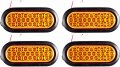 All Star Truck Parts 6 Inch Amber Oval 24 Led Mid Turn Tail Signal Light W Rubber Grommet 3 Wire Pigtail Trailer Plug Dot Sae 