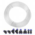 Uxcell Pneumatic 10mm Od Polyurethane Pu Air Hose Tubing Kit 10 Meters Clear With 8 Pcs Push To Connect Fittings