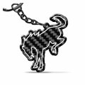 Ipick Image For Ford Bronco Black Real Carbon Fiber Logo-shape-cut Key Chain Keychain Official Licensed