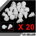Uxcell 20 Pcs Plastic White Rivet Door Panel Clips Fastener For Vehicle Truck