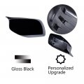 Pair Of Glossy Black Stylish Bull Side Mirror Cover Cap Housing Compatible With 2003-2007 Bmw E60 E61 E63 E64 650ci 650i 525i