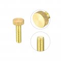 Uxcell Knurled Thumb Screws M10x40mm Flat Brass Bolts Grip Knobs Fasteners For Pc Electronic Mechanical 3pcs