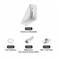 Uxcell 4set Inside Corner Bracket Gusset Kits 88x88x42mm 4590 Angle Connector For European 4545 5050 Series Aluminum Profile