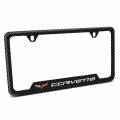 Ipick Image For Chevrolet Corvette C6 Black Carbon Fiber Texture Abs Plastic 50 States License Plate Frame Is Official Licensed