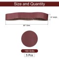 5pcs 6 X 89 Sanding Belts 150 Grits Aluminum Oxide Abrasive Belt Sander Paper Papers For Metal Wood Grinding Polishing Reddish