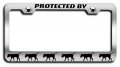 Protected By Boerboel Dogs Chrome Metal License Plate Frame Universal Fit Heavy Duty Steel Tag Holder For Us And Canada 