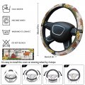 Steering Wheel Cover Farmhouse Sunflower And Animals Covers Farm Barn Windmill Plaid Retro Wood Protector Car Accessory 15