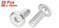 Uxcell 20 Pcs Countersunk Flat Head Cap Hexagon Socket Bolt Screws M6 X 15mm