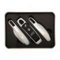 Teamwill Carbon Fiber Remote Key Cover Case Fob For Porsche Panamera Cayenne Macan White