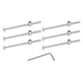 6 Pcs Bed Frame Bolts M6 X 110mm Hex Socket Head Screws And Barrel Nuts With Wrench For Bunk Beds Chairs Cots Silver Carbon 