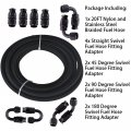Labwork 8an Black Nylon Ptfe Teflon Fuel Line Hose Kit 20 Feet Gas Ethanol E85 Oil With 10pcs Swivel Fitting Adapter