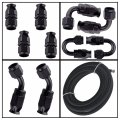 Labwork 8an Black Nylon Ptfe Teflon Fuel Line Hose Kit 20 Feet Gas Ethanol E85 Oil With 10pcs Swivel Fitting Adapter