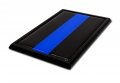 Police Chrome Auto Emblem Blue Line Black