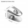 Uxcell Glass Shelf Support Zinc Alloy Clip Holder For 6mm-9mm Thickness 4pcs